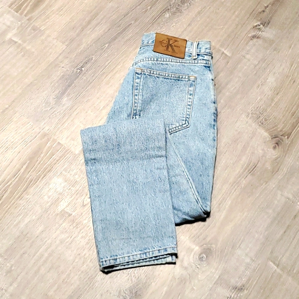 Calvin Klein Vintage 90s Y2K Mom Jeans High Rise Blue Denim Size 12